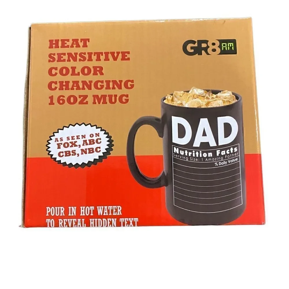 Heat Sensitive Novelty Dad 16 oz color changing coffee Mug NEW Dad Jokes Father